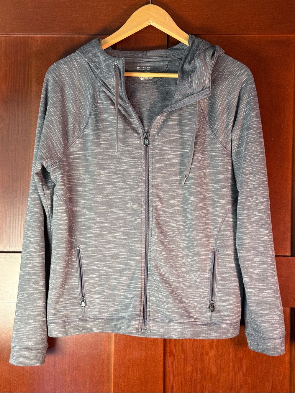 Tek Gear DryTek Women’s Medium Gray Heather Full Zip Hooded Jacket